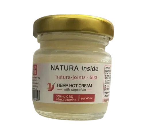 Natura Inside Hemp Hot Cream – 500mg CBD, 20mg Piperine & Capsaicin, 40ml