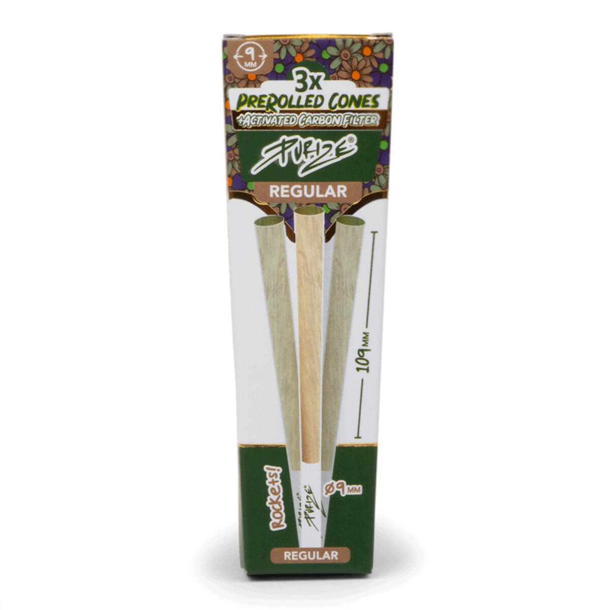 PURIZE Pre-rolled Cones Regular — Pack of 3 Cones — Regular
