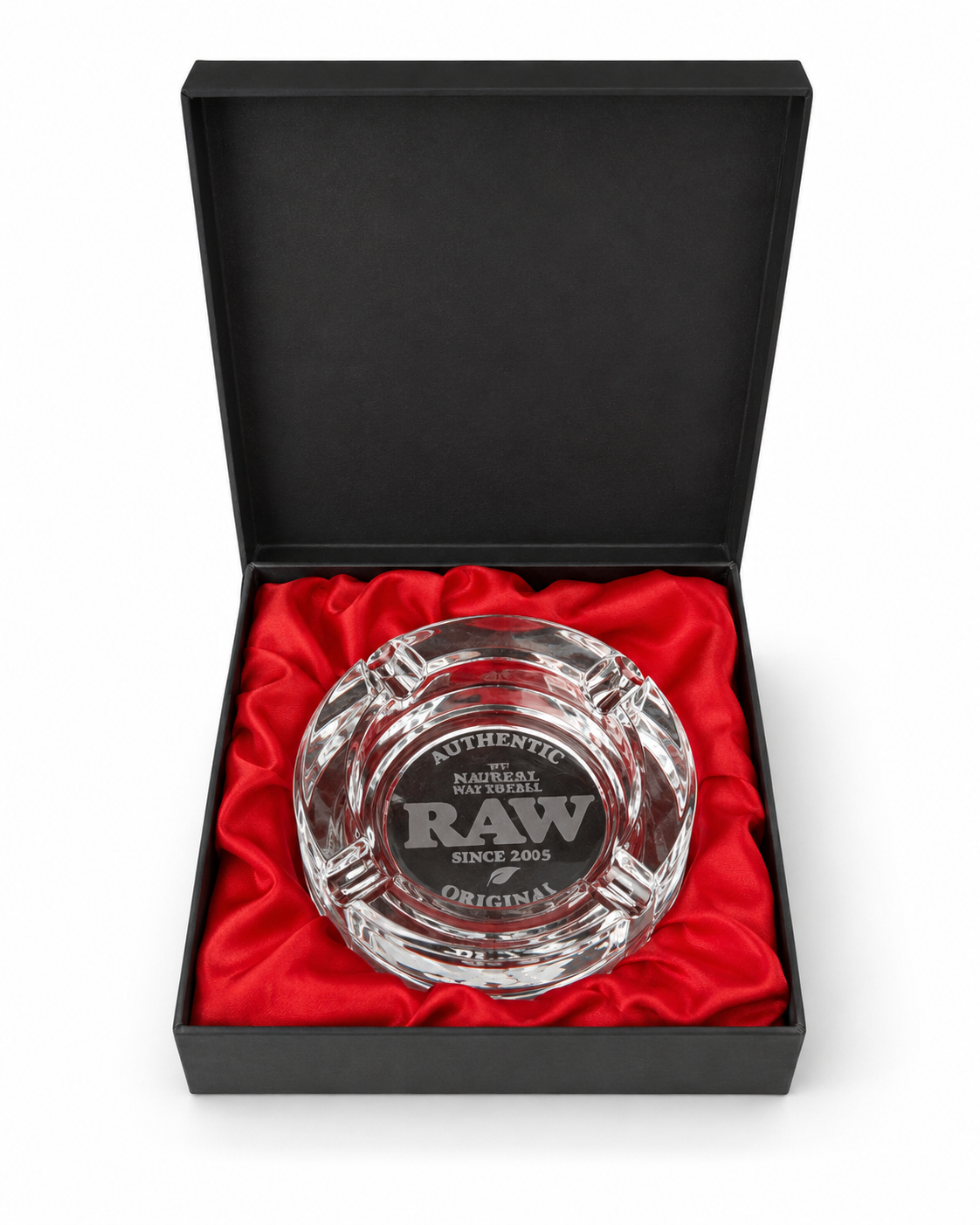 RAW Lead-Free Crystal Glass Ashtray with Gift Box – Clear