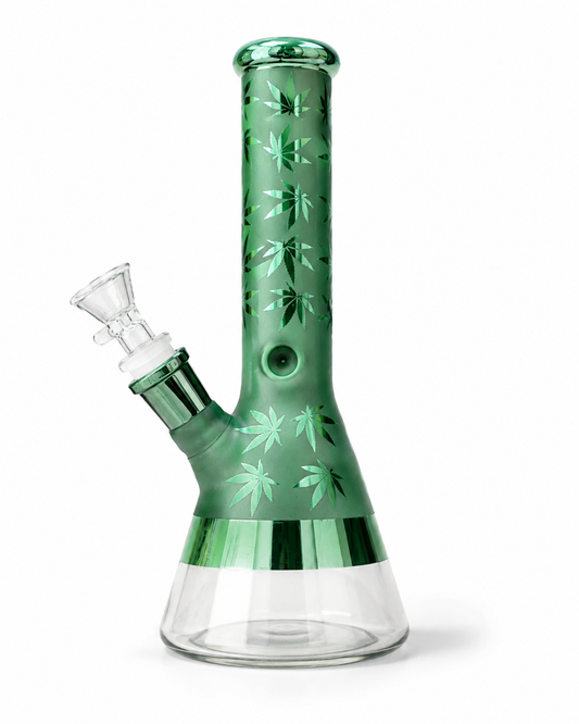 Black Sheep Weed Leaves Glass Bong – Green, 25 cm
