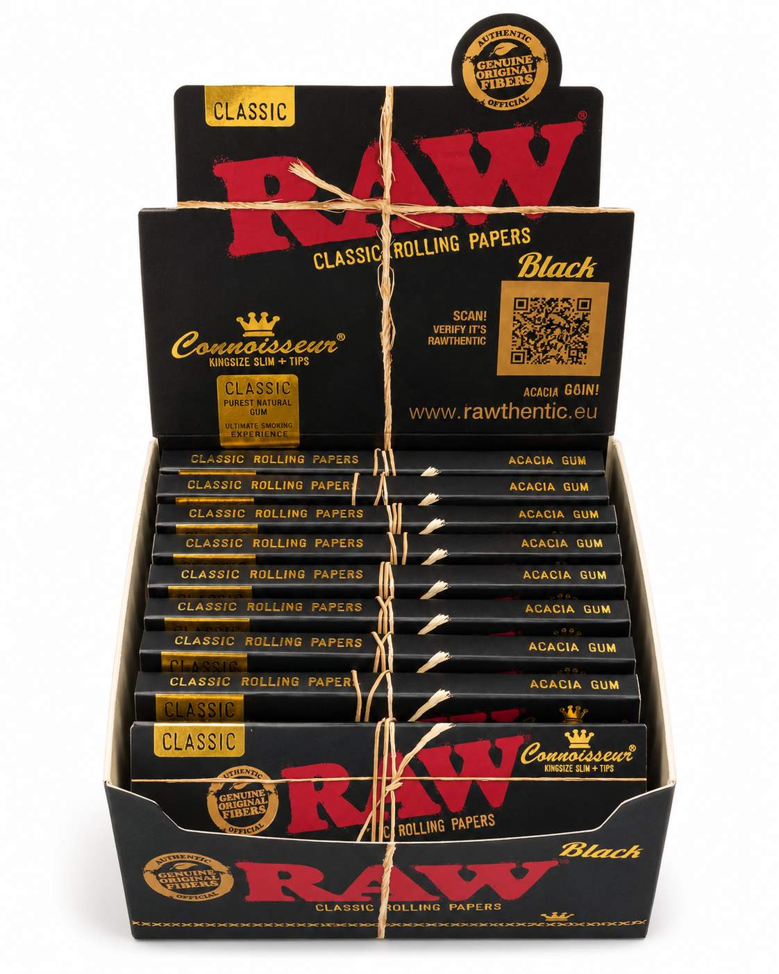 RAW Black Classic Connoisseur King Size Slim + Tips