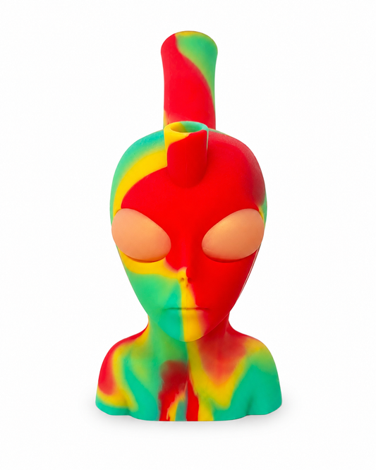 Black Sheep Alien Head Silicone Bong – Rasta, 20 cm