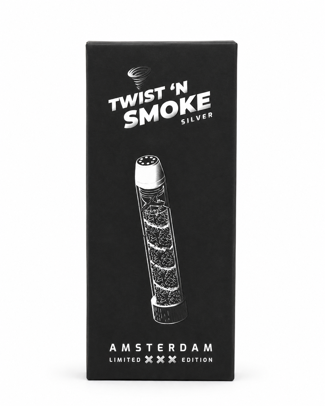 Twist ’N Smoke Twisted Glass Blunt – Silver Amsterdam Limited Edition