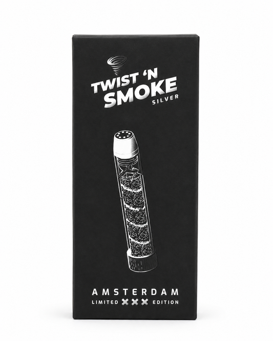 Twist ’N Smoke Twisted Glass Blunt – Silver Amsterdam Limited Edition