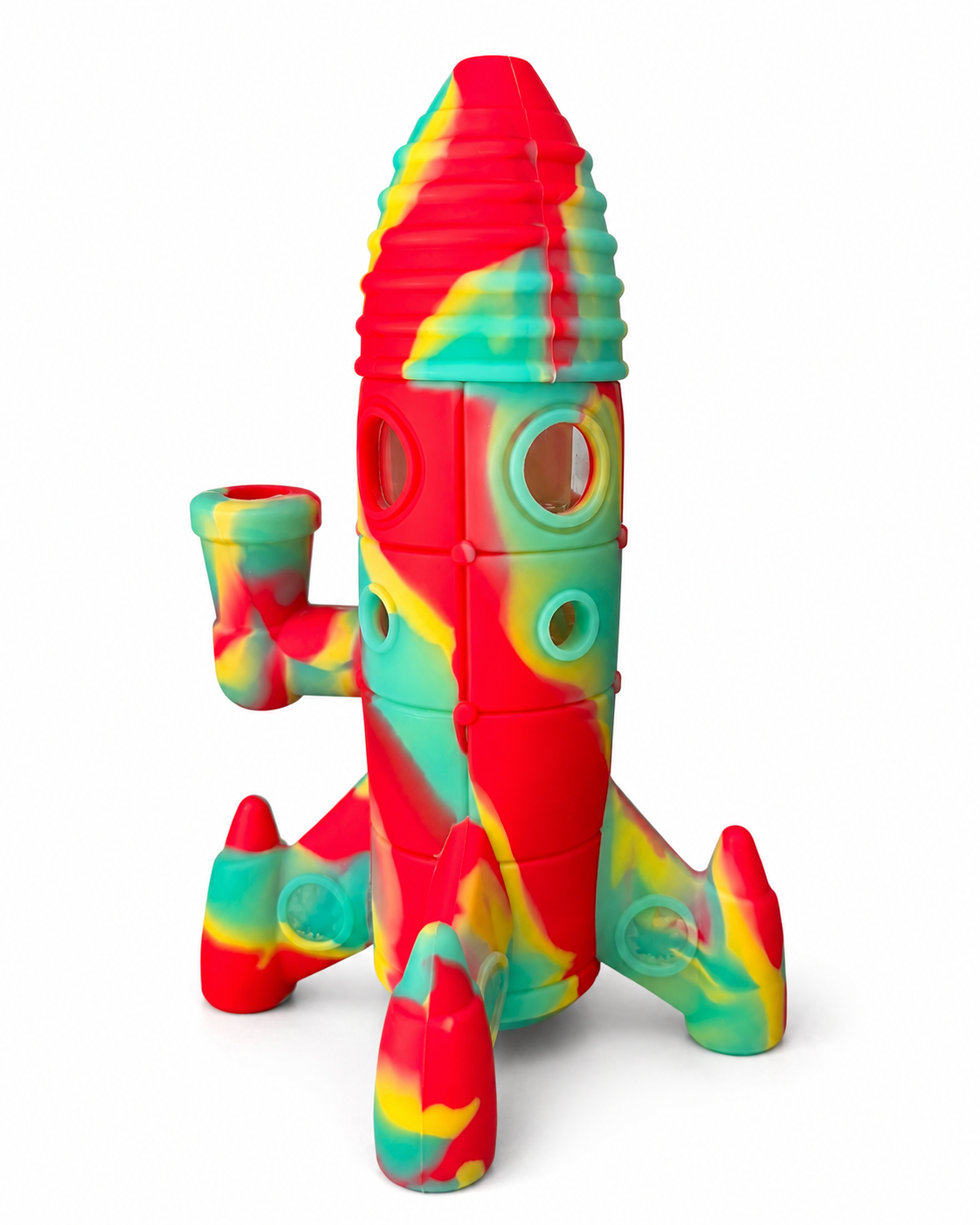 Urban Crew Silicone Rocket Bong with LED – Rasta, 20 cm