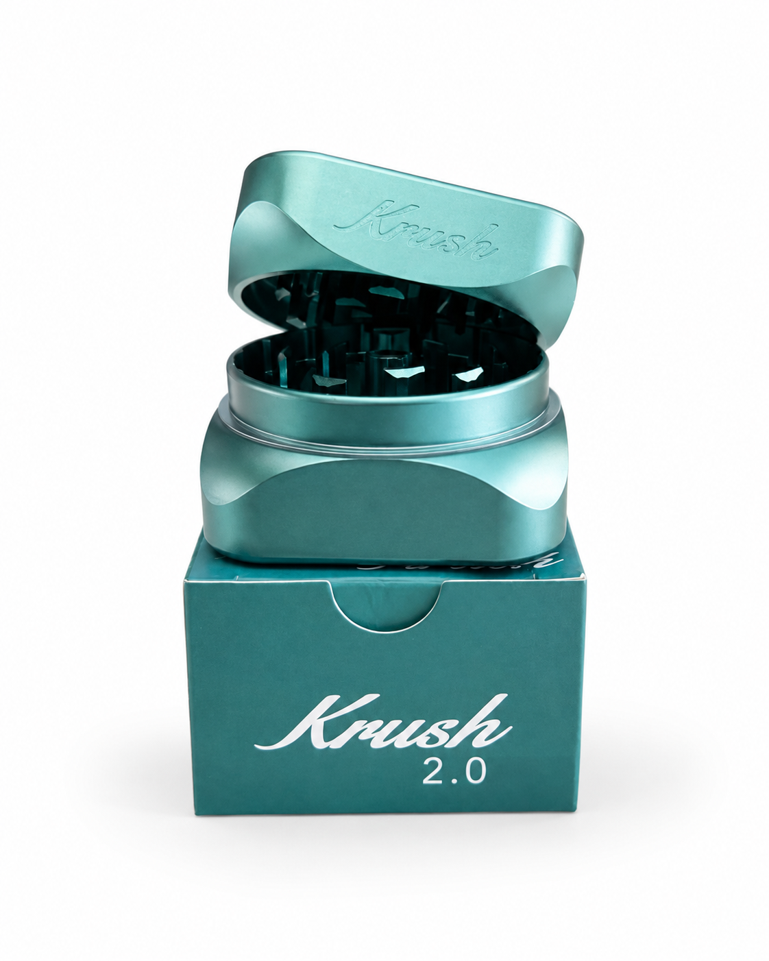 Krush Kube 2.0 Aluminium Grinder – Emerald Green, 55 mm