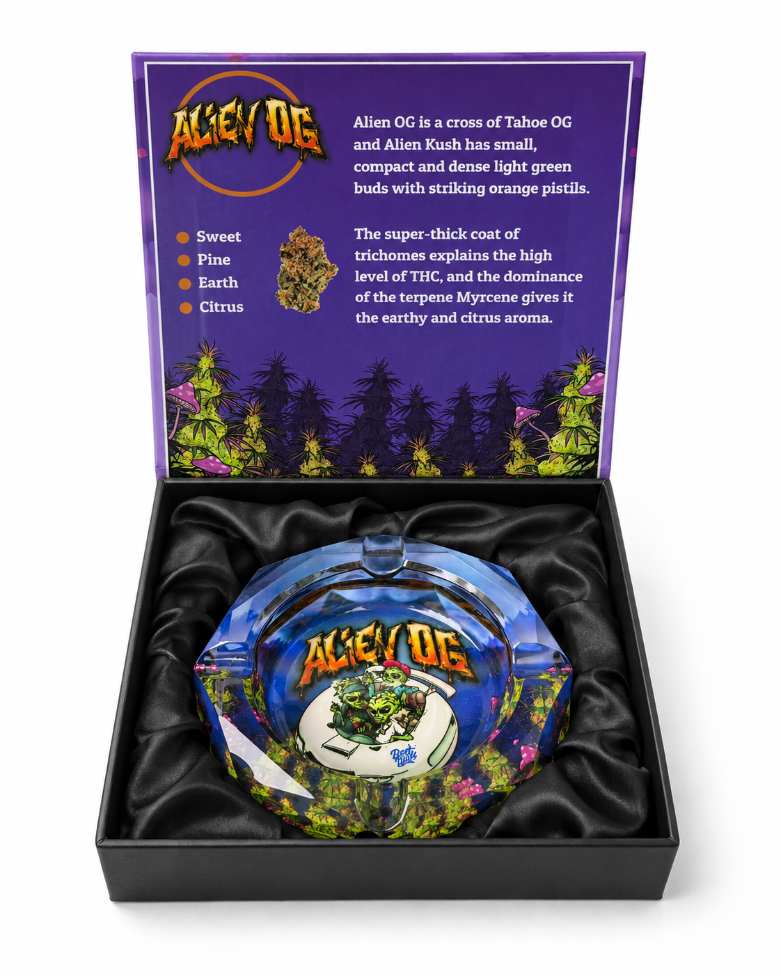 Best Buds Alien OG Crystal Glass Ashtray with Gift Box