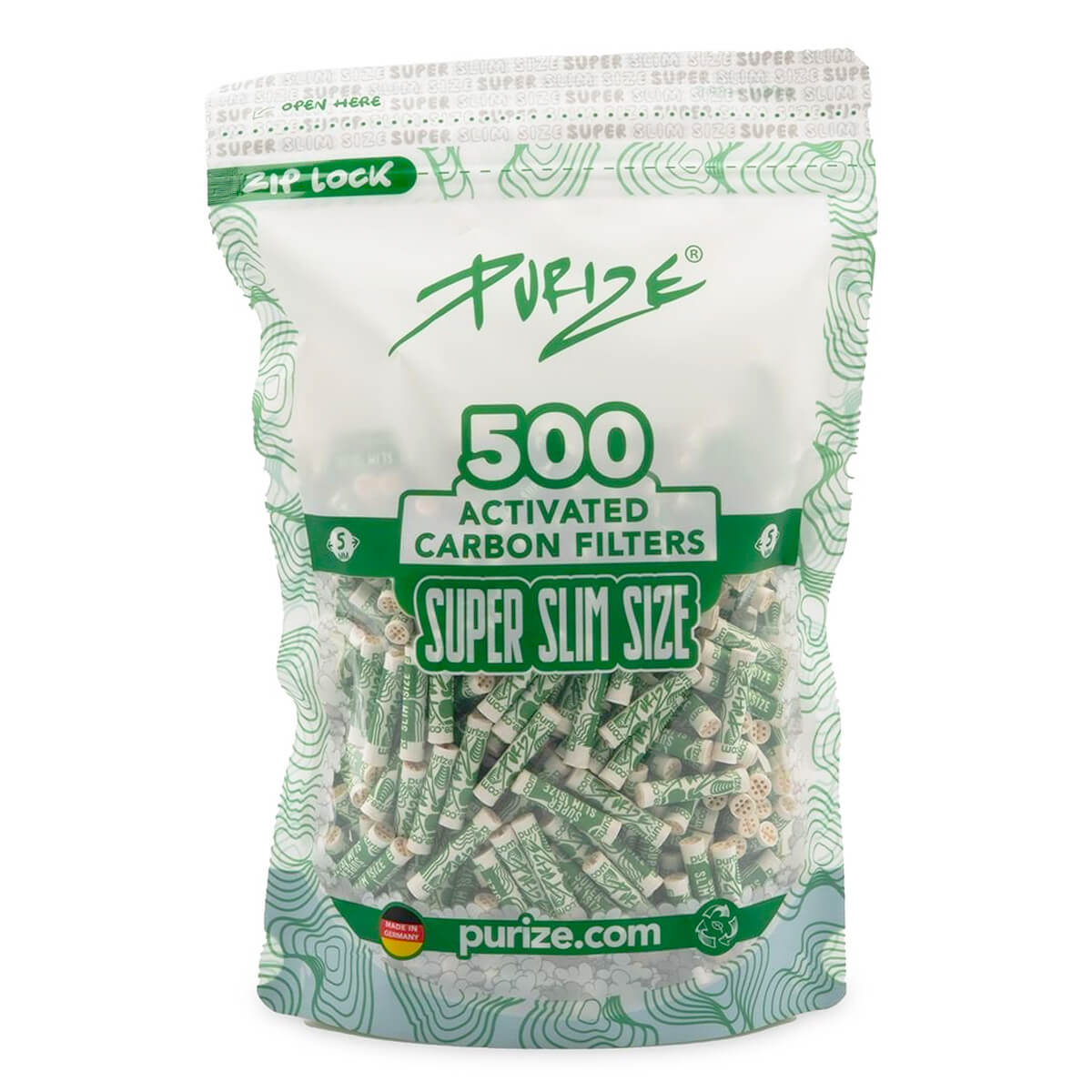 PURIZE Super Slim 5 mm — Pack of 500 Filters — White