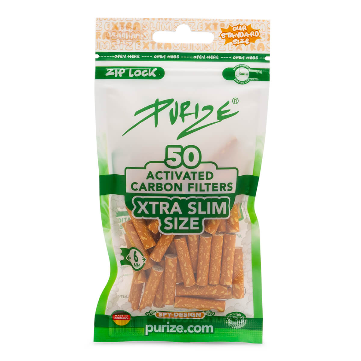 PURIZE XTRA Slim 6 mm — Bag of 50 Filters — Spy