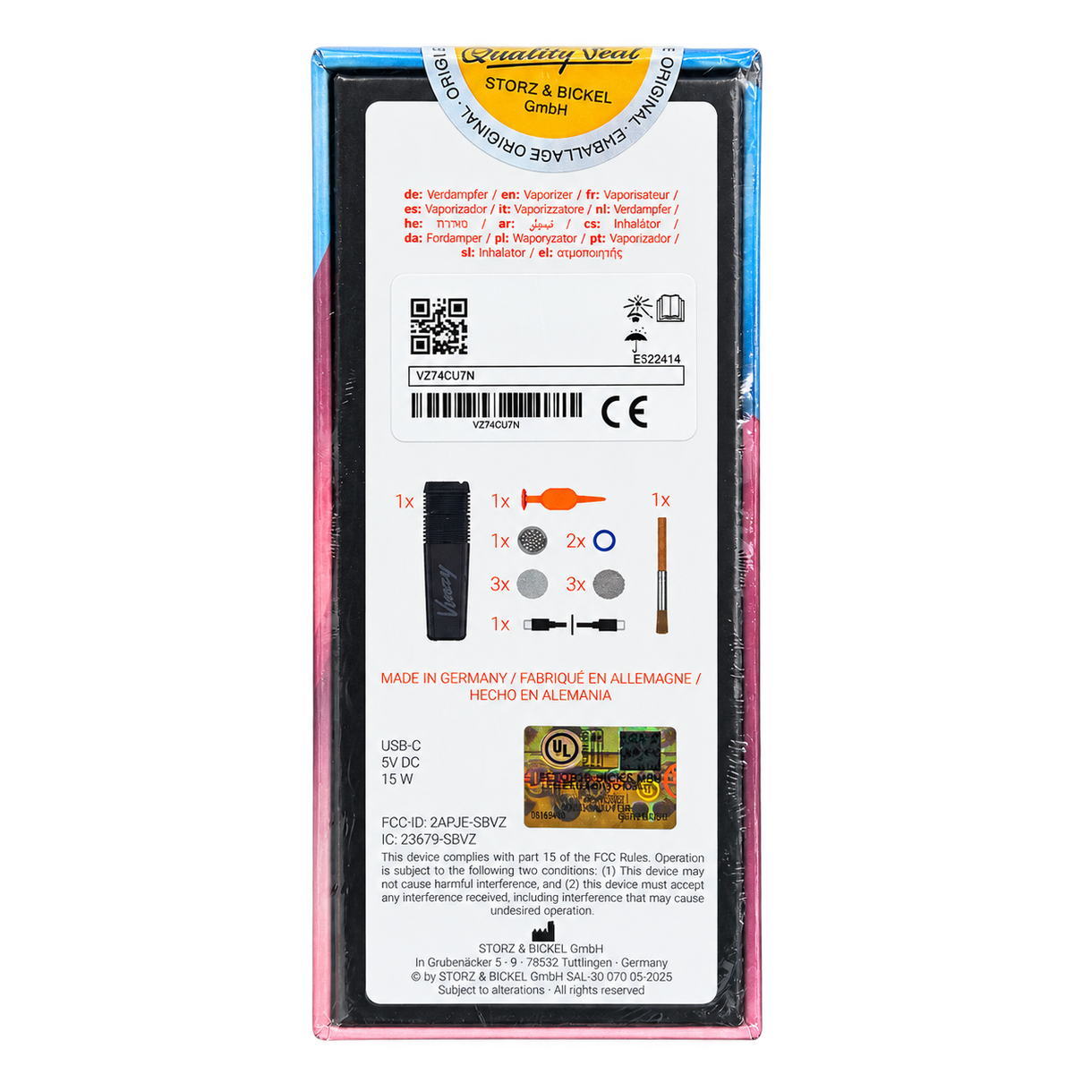 veazy black back packaging